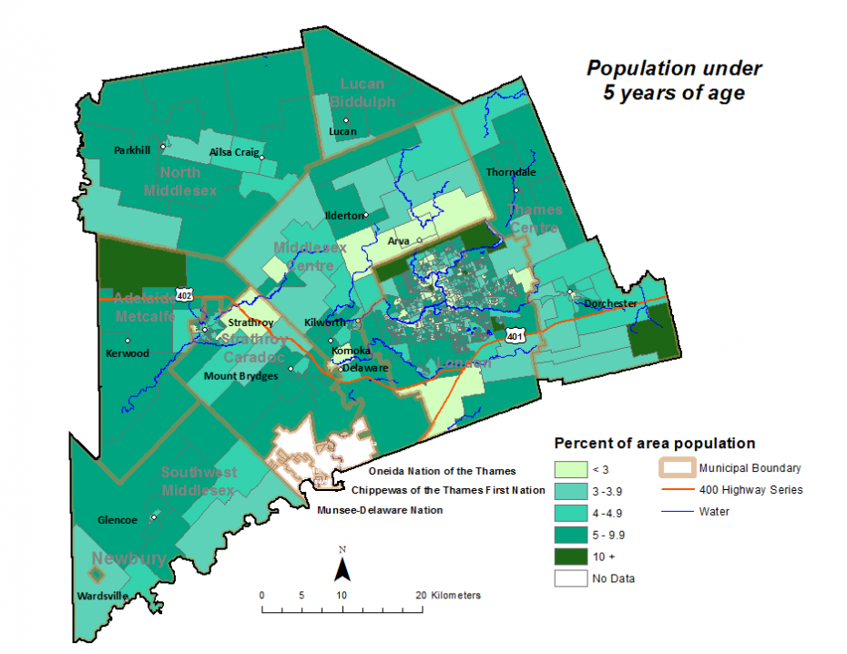 Figure 1 3 2 Population Age 0 4 By Dissemination Area Mlhu Health